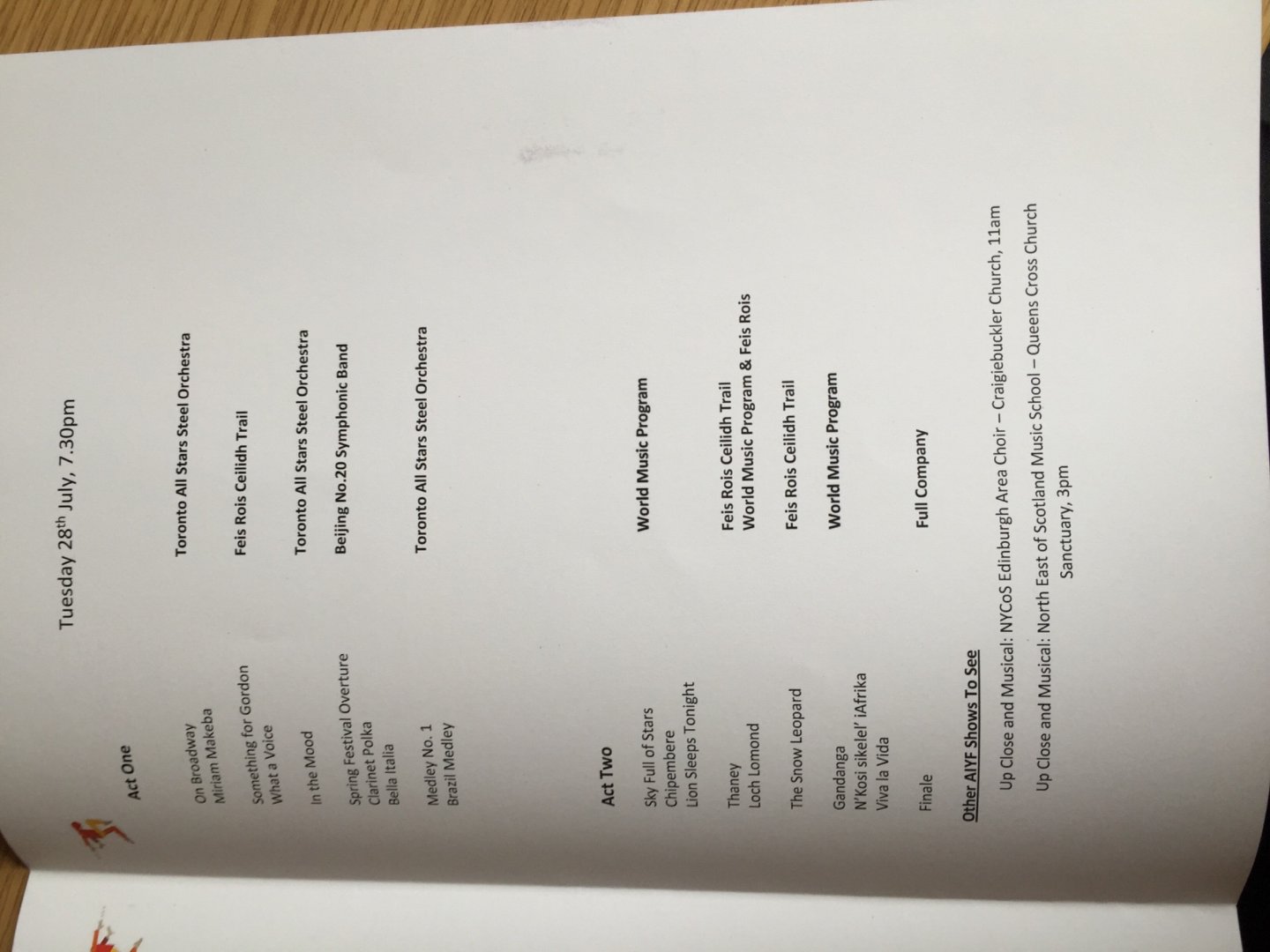 Scotland 2015: Music Hall Performance: Music Hall Performance
