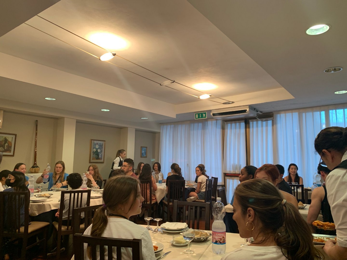 Italy 2023, Day 2: Arrival in Rome: First team dinner in Hotel Universo dining hall